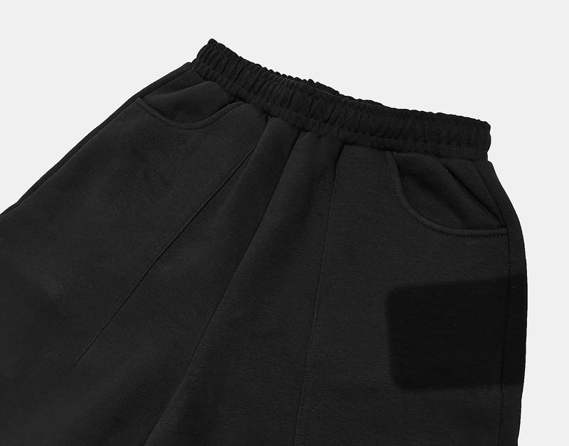 COZY STRAIGHT LEG SWEATS - BLACK