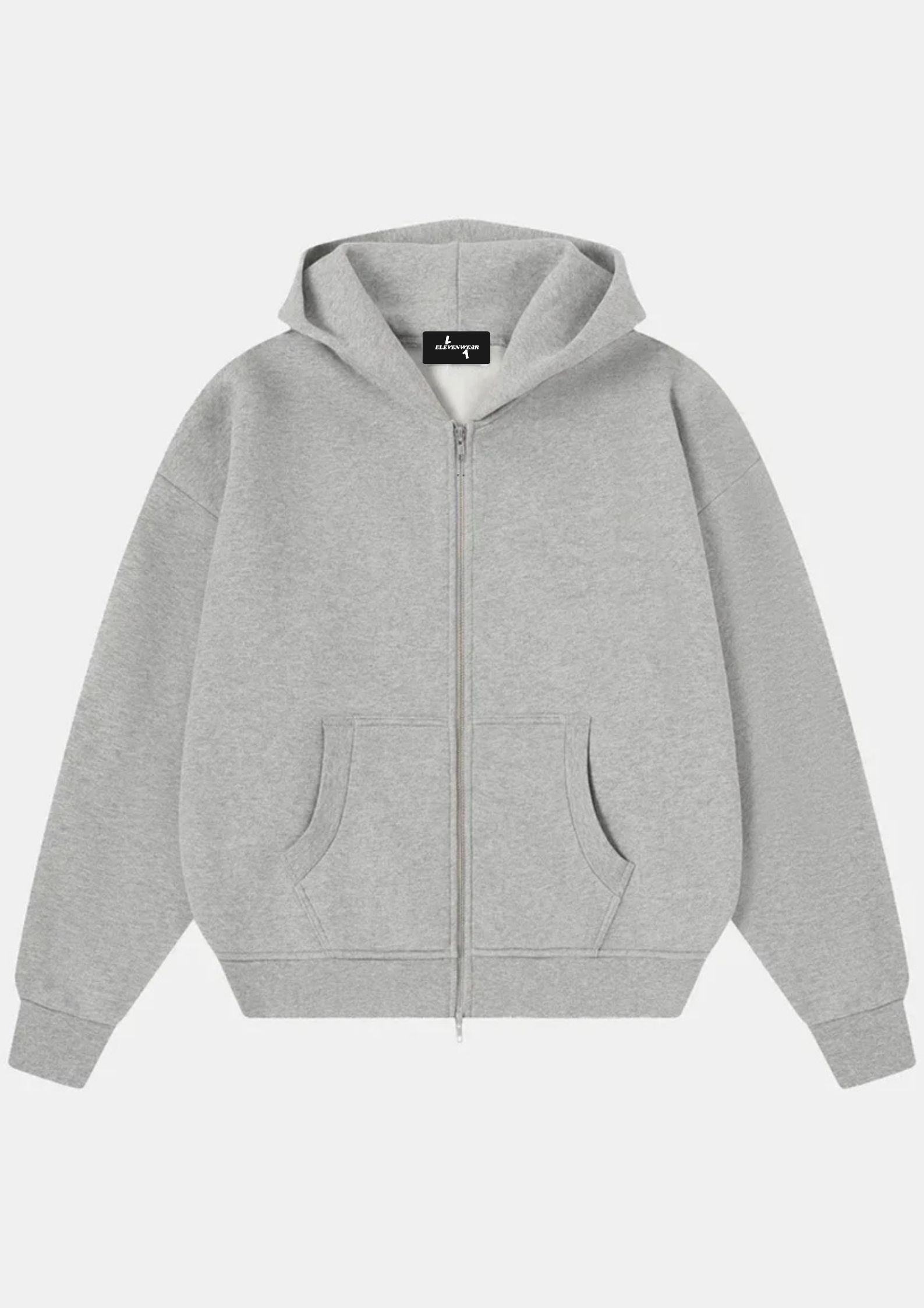 COZY BOXY ZIP-UP HOODIE - GRAY