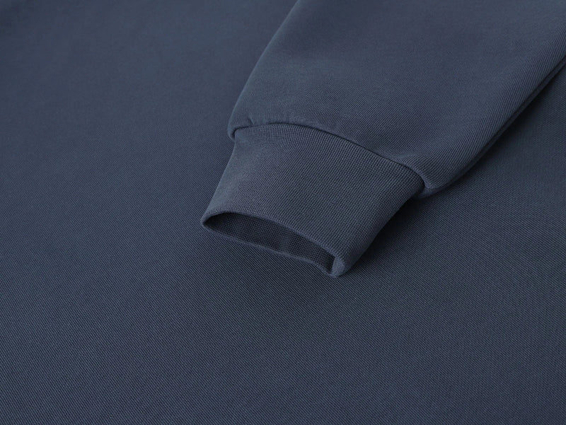 HEAVY BOXY ZIP-UP HOODIE - DARK BLUE