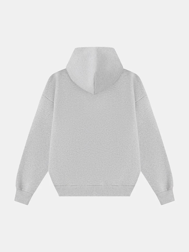 HEAVY BOXY HOODIE - FLOWER GRAY