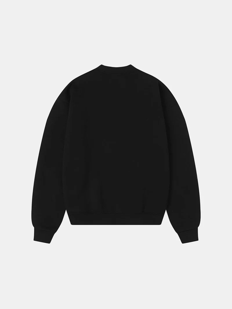 COZY BOXY CREWNECK - BLACK