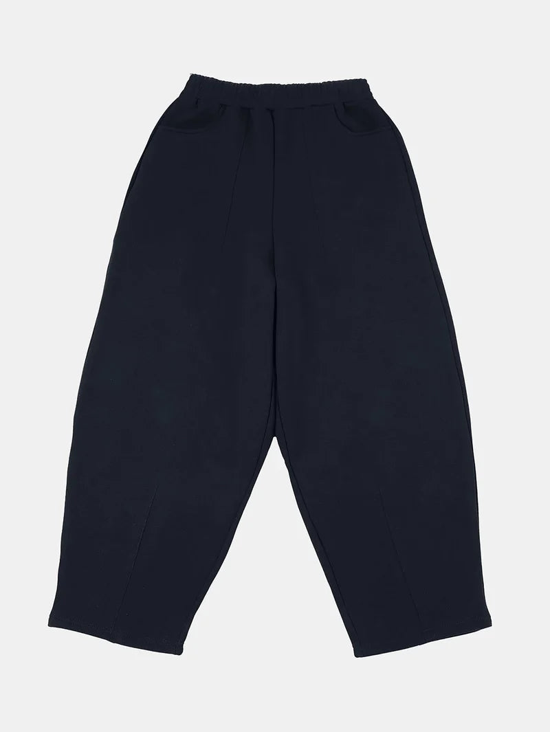 COZY STRAIGHT LEG SWEATS - NAVY BLUE