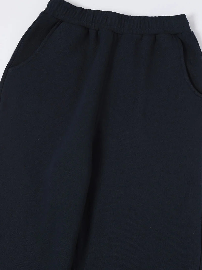 COZY STRAIGHT LEG SWEATS - NAVY BLUE
