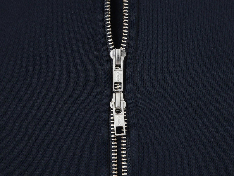 COZY BOXY ZIP-UP HOODIE - NAVY BLUE