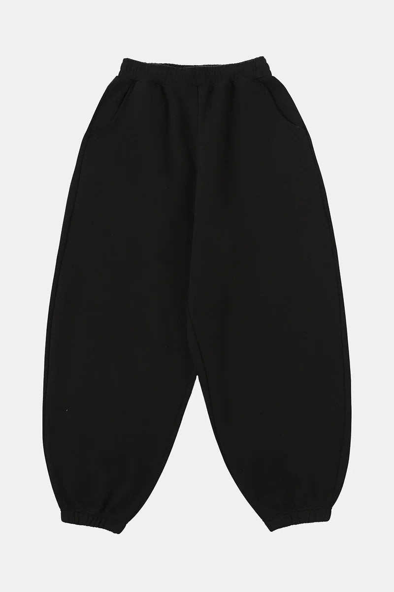 COZY BAGGY JOGGERS - BLACK