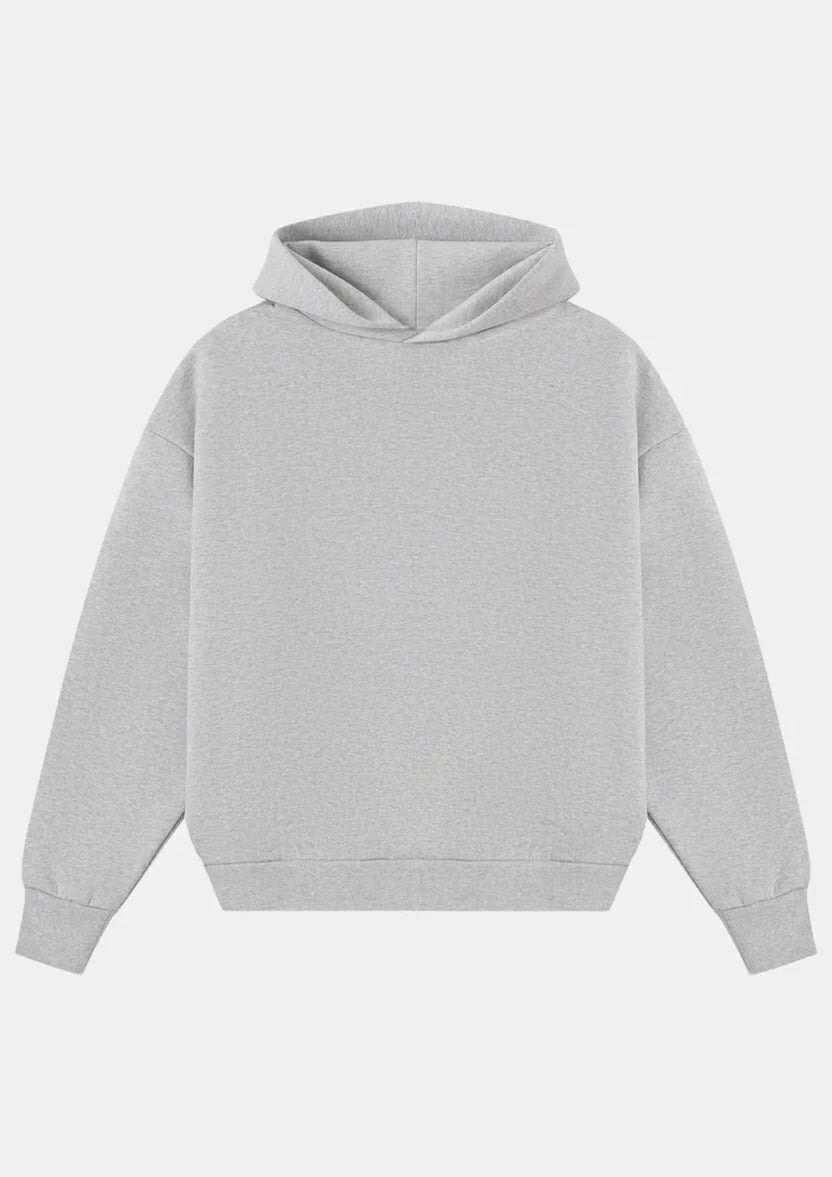 HEAVY BOXY HOODIE - FLOWER GRAY