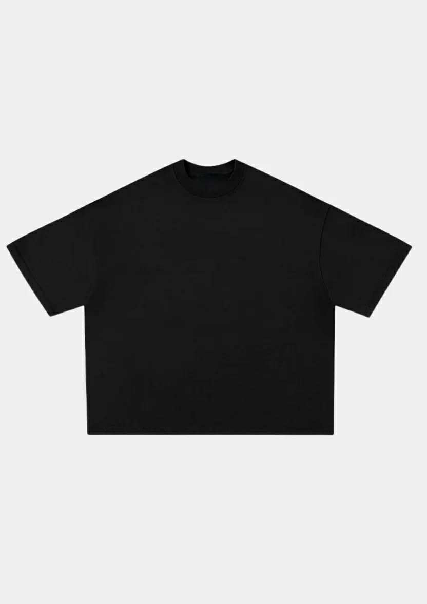 BOXY CROPPED T-SHIRT - BLACK