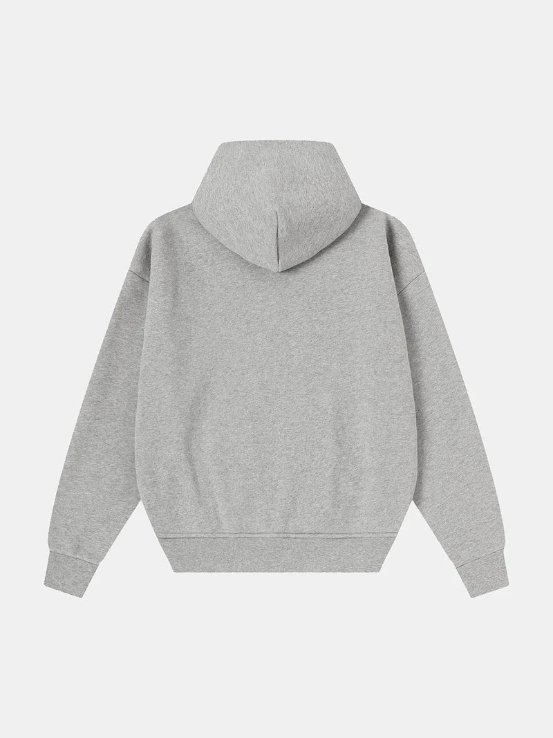 COZY BOXY ZIP-UP HOODIE - GRAY