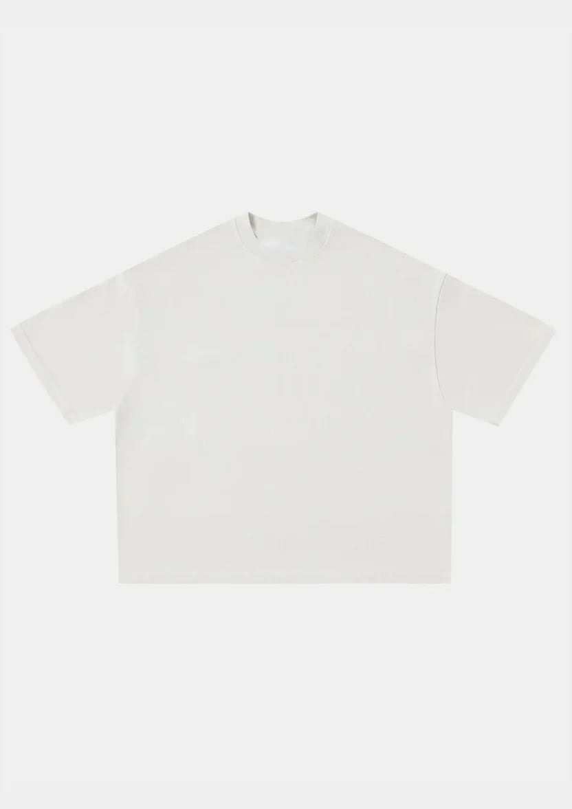 BOXY CROPPED T-SHIRT - CREAM