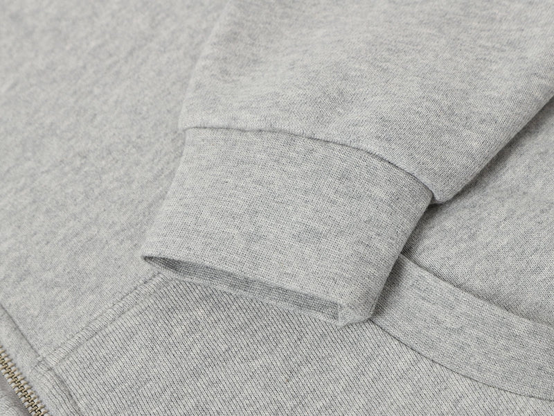 COZY BOXY ZIP-UP HOODIE - GRAY