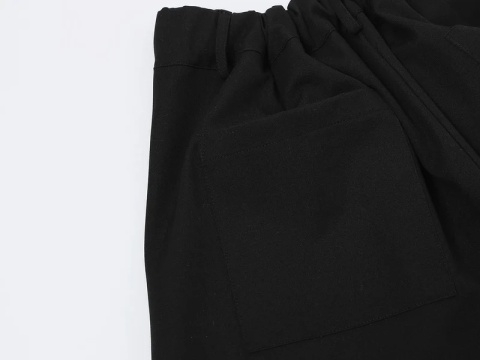 BAGGY PLEATED PANTS - BLACK