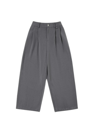 BAGGY PLEATED PANTS - GRAY