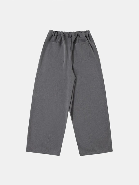 BAGGY PLEATED PANTS - GRAY