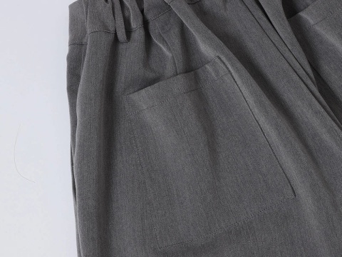 BAGGY PLEATED PANTS - GRAY