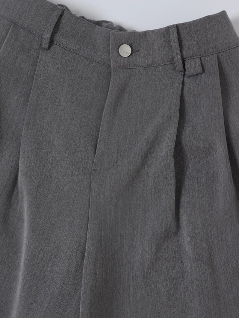 BAGGY PLEATED PANTS - GRAY