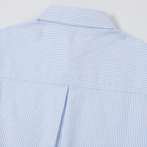 BOXY STRIPED LONG-SLEEVE SHIRT - BLUE