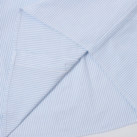 BOXY STRIPED LONG-SLEEVE SHIRT - BLUE