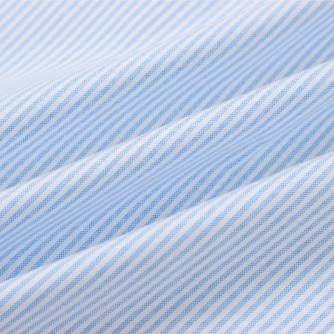 BOXY STRIPED LONG-SLEEVE SHIRT - BLUE