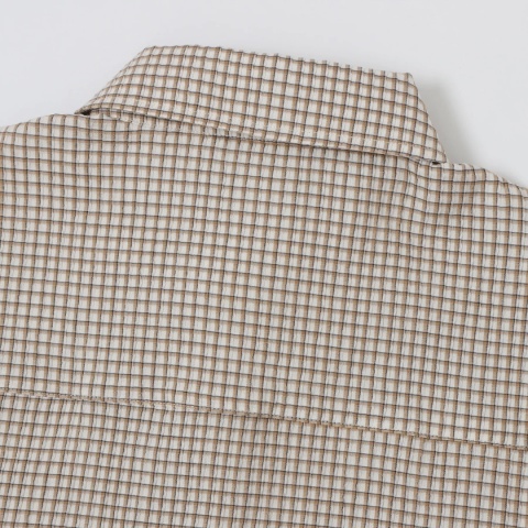 BOXY STRIPED SHORT-SLEEVE SHIRT - BEIGE