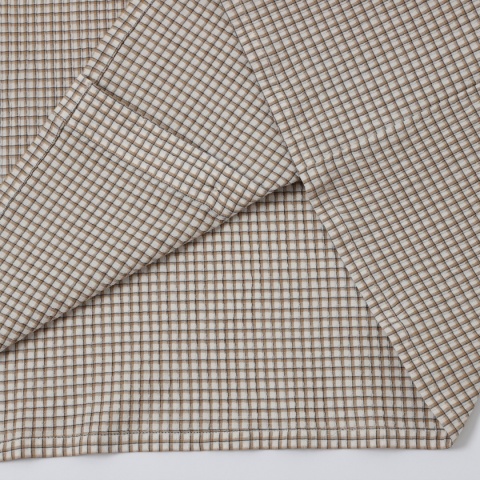 BOXY STRIPED SHORT-SLEEVE SHIRT - BEIGE