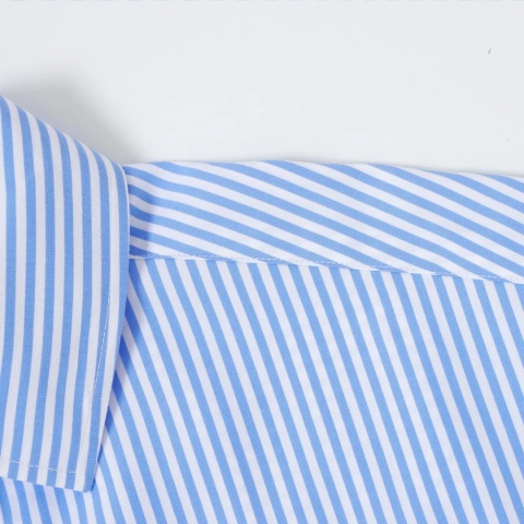 BOXY STRIPED SHORT-SLEEVE SHIRT - BLUE