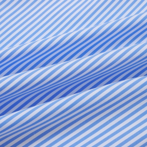 BOXY STRIPED SHORT-SLEEVE SHIRT - BLUE