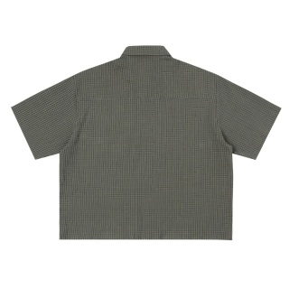 BOXY STRIPED SHORT- SLEEVE SHIRT - GREEN