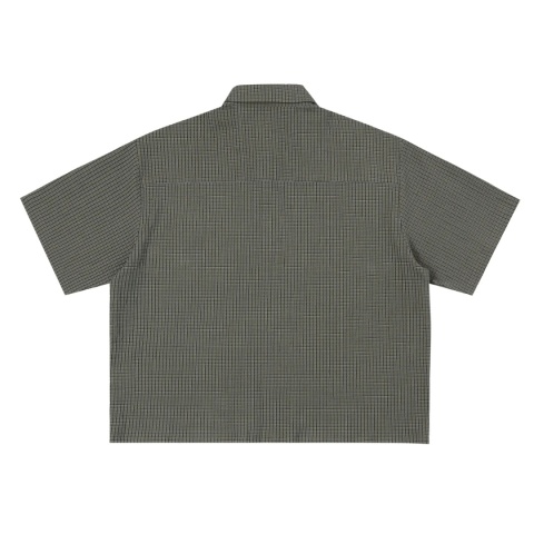 BOXY STRIPED SHORT- SLEEVE SHIRT - GREEN