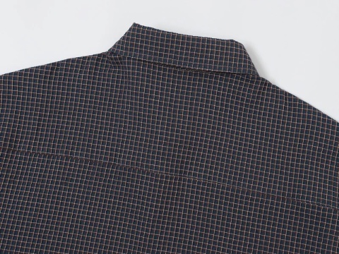 BOXY STRIPED SHORT-SLEEVE SHIRT - NAVY