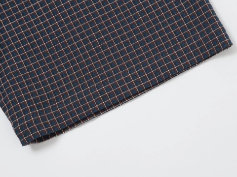 BOXY STRIPED SHORT-SLEEVE SHIRT - NAVY