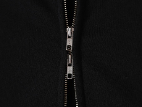 BOXY ZIP-UP HOODIE - BLACK