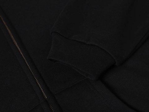 BOXY ZIP-UP HOODIE - BLACK