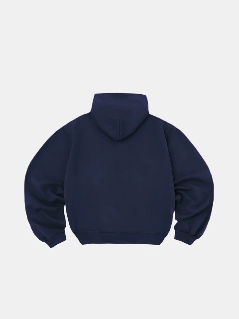 BOXY ZIP-UP HOODIE - NAVY BLUE