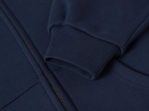 BOXY ZIP-UP HOODIE - NAVY BLUE