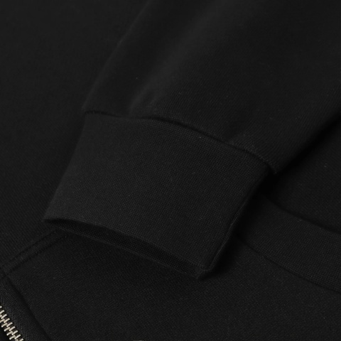 COZY BOXY ZIP-UP HOODIE - BLACK