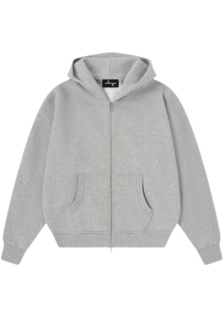 COZY BOXY ZIP-UP HOODIE - GRAY