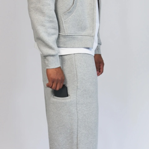COZY STRAIGHT LEG SWEATS - GRAY