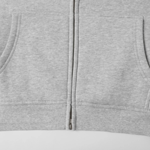 FLOWY ZIP-UP HOODIE - FLOWER GRAY