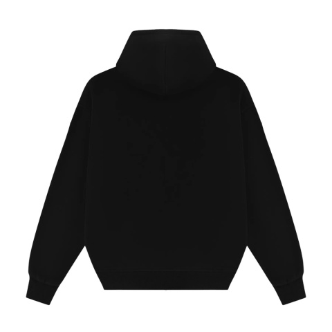 FLOWY ZIP- UP HOODIE - BLACK