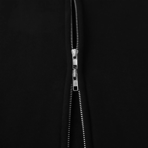 FLOWY ZIP- UP HOODIE - BLACK