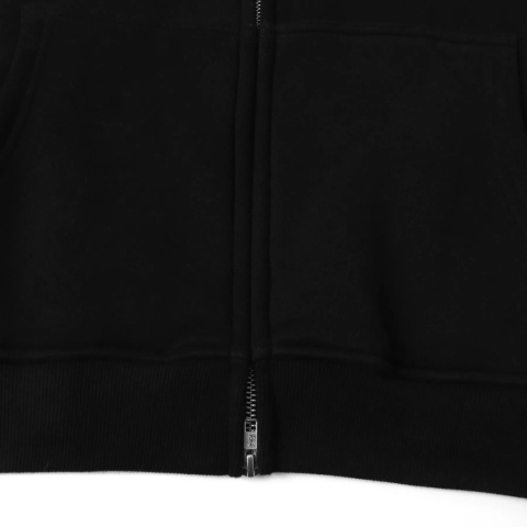 FLOWY ZIP- UP HOODIE - BLACK