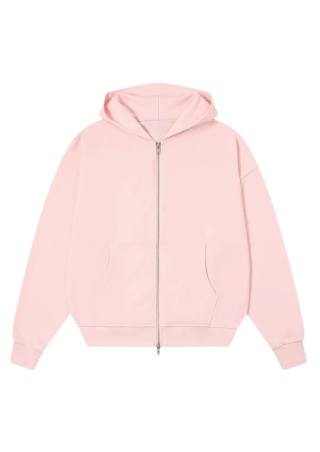 FLOWY ZIP- UP HOODIE - PINK
