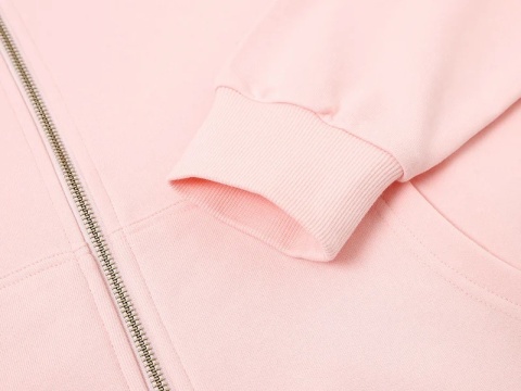 FLOWY ZIP- UP HOODIE - PINK
