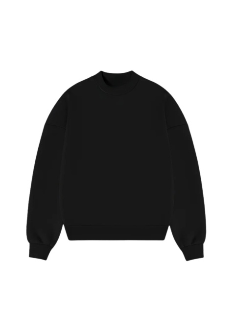HEAVY BOXY CREWNECK - BLACK