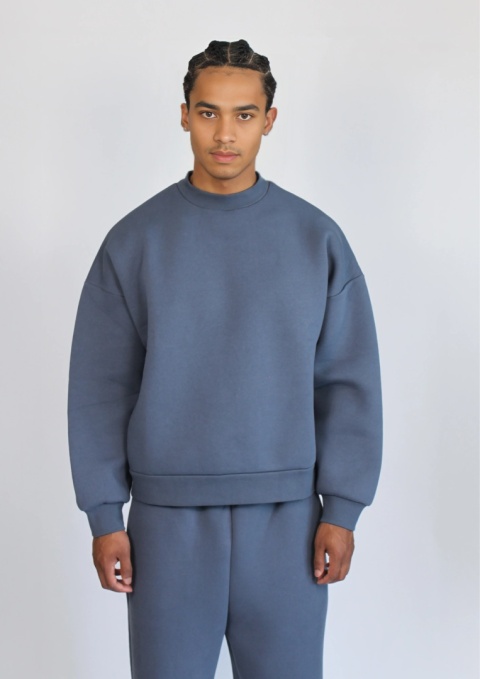 HEAVY BOXY CREWNECK - NAVY