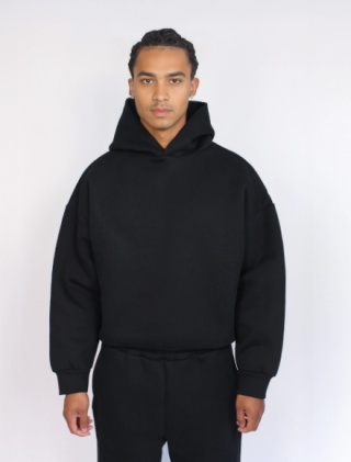 HEAVY BOXY HOODIE - BLACK