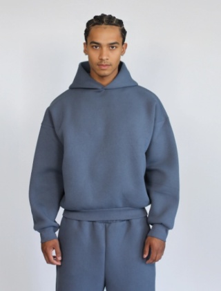 HEAVY BOXY HOODIE - DARK BLUE