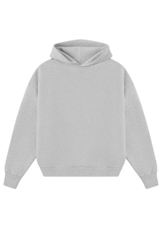 HEAVY BOXY HOODIE - FLOWER GRAY