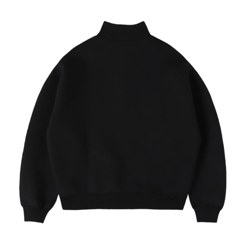 HEAVY BOXY QUARTER ZIP - BLACK