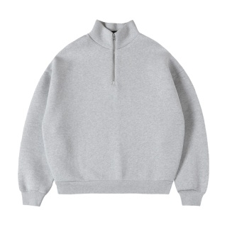 HEAVY BOXY QUARTER ZIP - GRAY
